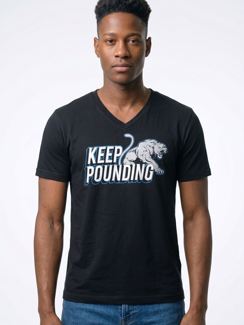 CAROLINA PANTHERS Football Keep Pounding Tee XL